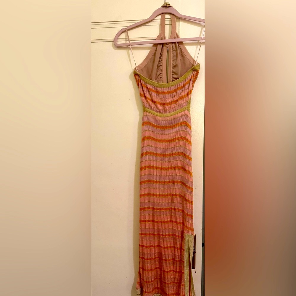 INTERMIX Pink and Orange Halter Backless Sundress - Picture 3 of 3